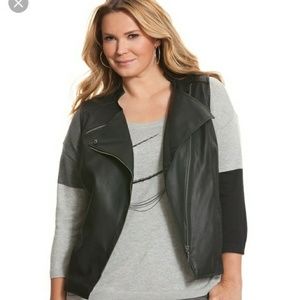 Lane Bryant Faux Leather Moto Vest